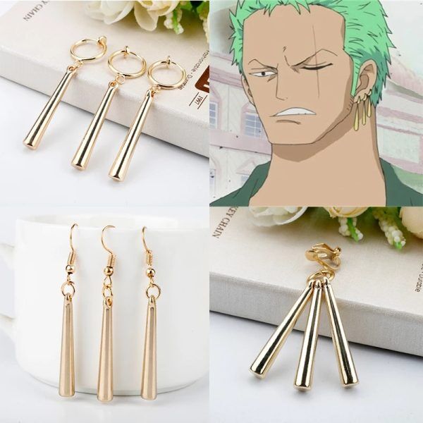 Boucles d'Oreilles Zoro Dorées One Piece