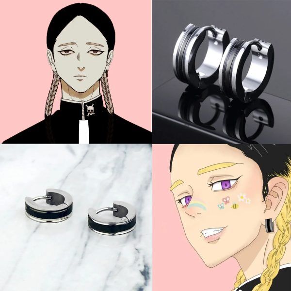 Boucles d'oreilles Ran Haitani Cosplay Tokyo Revengers