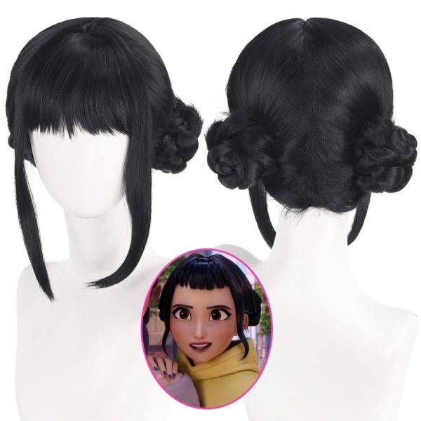 variant-image-8 Perruque Cosplay Zoey – KPop Demon Hunters – Cheveux Noirs avec Doubles Chignons