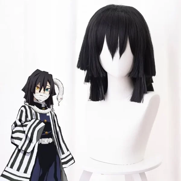 Perruque Obanai Iguro Cosplay Demon Slayer