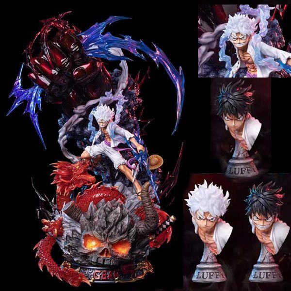 Figurine Anime One Piece Luffy Gear 5 Vs Kaidou Dragon