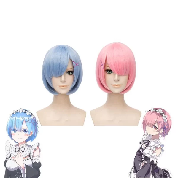 Perruque Ram et Rem Cosplay Re:ZERO