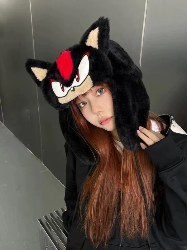 Chapeau à oreillettes de Shadow the Hedgehog