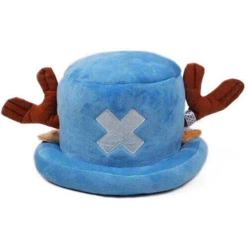 Chapeau Bleu en Peluche avec Bois de Renne Tony Tony Chopper
