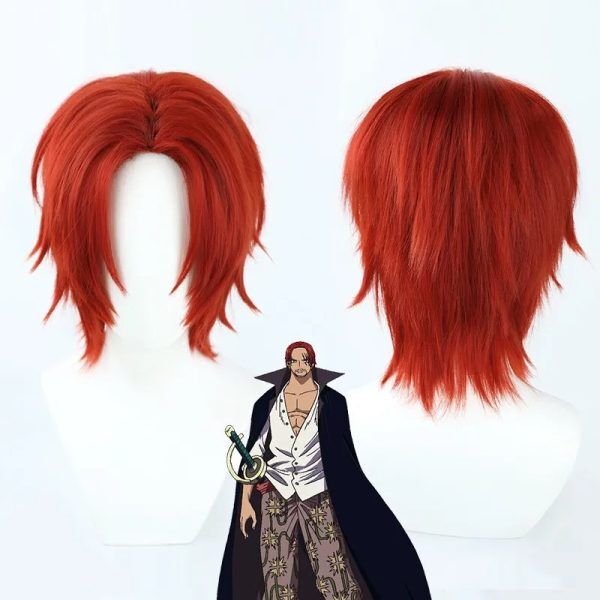 Perruque de Cosplay Shanks le Roux