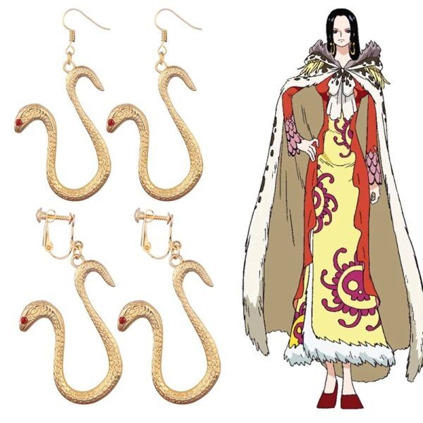 Boucles d'oreilles Serpent Dorées - Boa Hancock One Piece