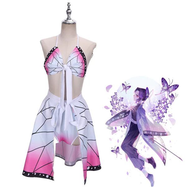 Cosplay Shinobu Kocho Vêtements de bain Demon Slayer