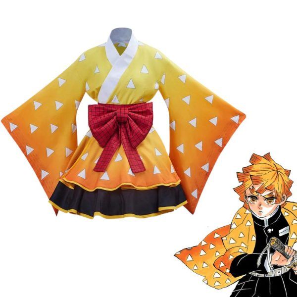Cosplay Demon Slayer Anime Costume Zenitsu Agatsuma