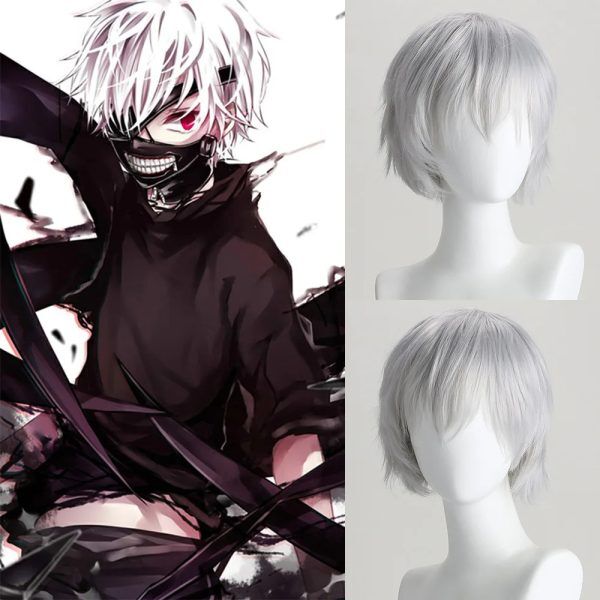 Perruque Kaneki Ken Cosplay Tokyo Ghoul