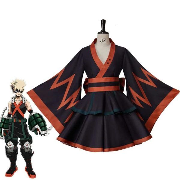 Robe Kimono Katsuki Bakugo Cosplay My Hero Academia
