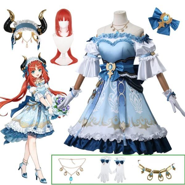 Cosplay Nilou Genshin Impact Femme – Costume Complet avec Perruque