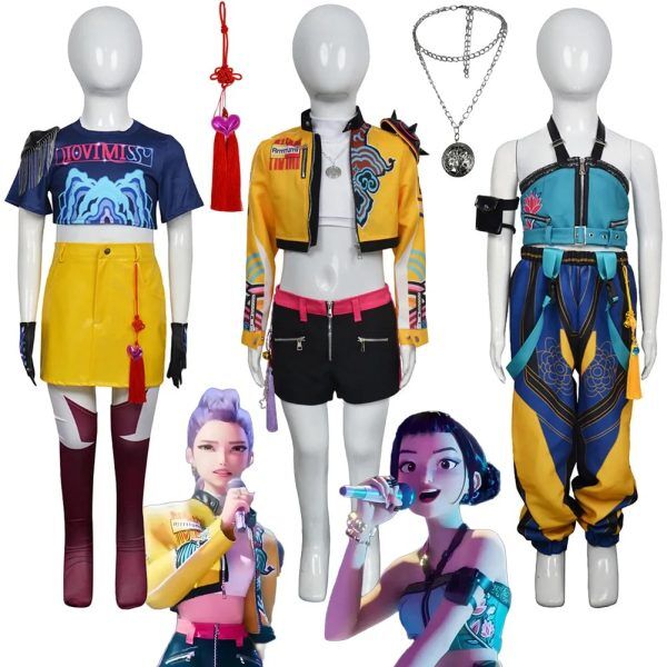 Cosplay KPOP Demon Hunter – Tenues Officielles Rumi, Zoey et Mira | Costumes Enfants Inspirés du Film