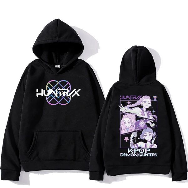 Sweat à Capuche KPOP Demon Hunter – HUNTR/X Girls Noir | Hoodie Unisexe Streetwear K-pop & Anime